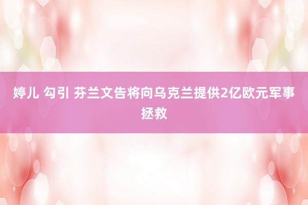 婷儿 勾引 芬兰文告将向乌克兰提供2亿欧元军事拯救
