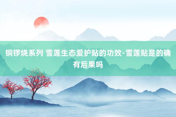 铜锣烧系列 雪莲生态爱护贴的功效-雪莲贴是的确有后果吗