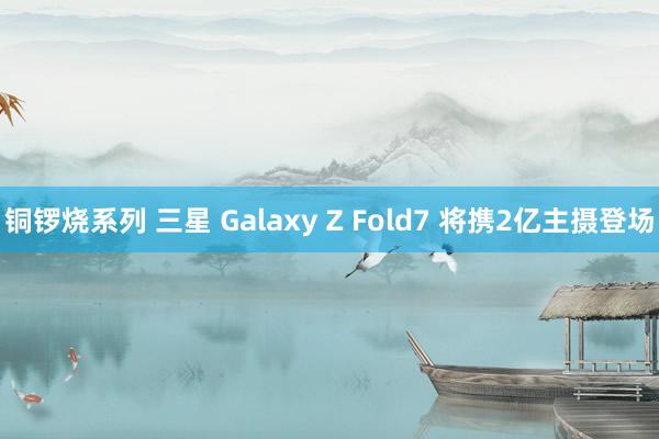 铜锣烧系列 三星 Galaxy Z Fold7 将携2亿主摄登场