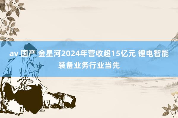 av 国产 金星河2024年营收超15亿元 锂电智能装备业务行业当先