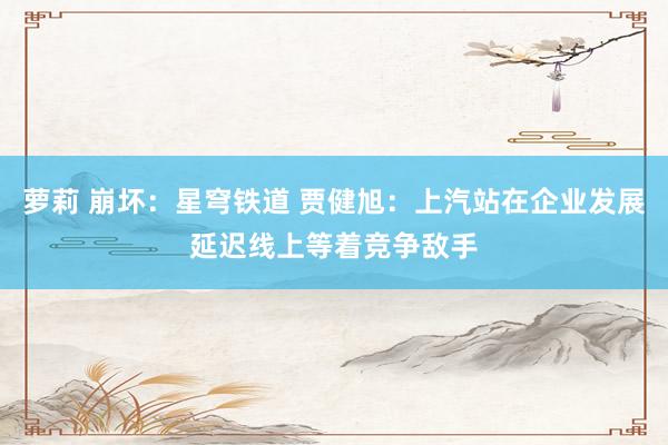 萝莉 崩坏：星穹铁道 贾健旭：上汽站在企业发展延迟线上等着竞争敌手